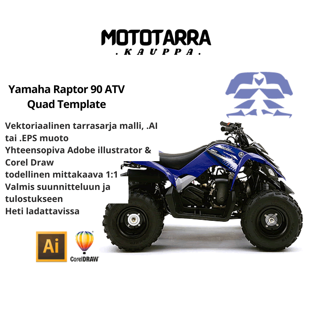 Yamaha Raptor 90 ATV Quad Graphics Template