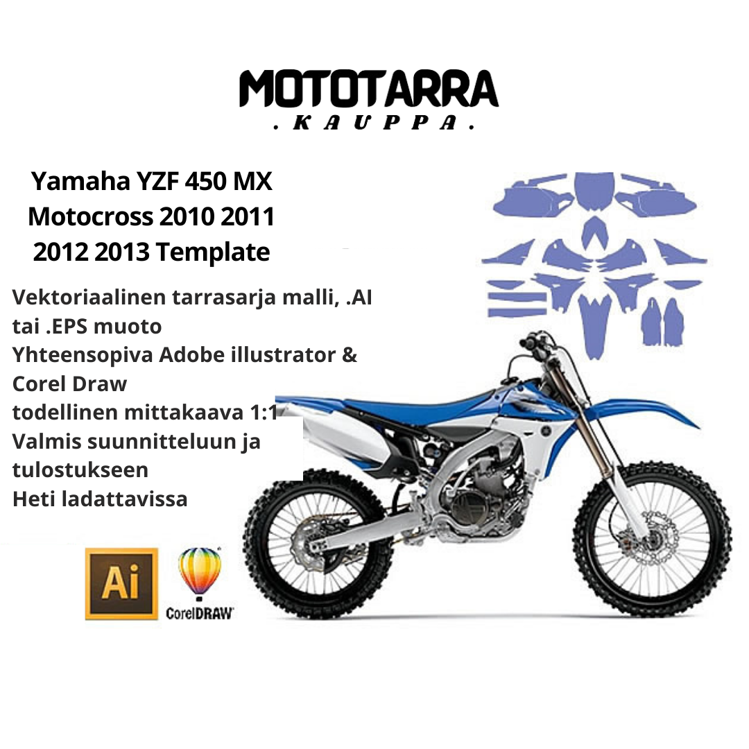 Yamaha YZF 450 MX Motocross 2010 2011 2012 2013 Graphics Template