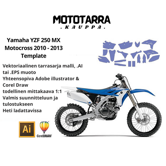 Yamaha YZF 250 MX Motocross 2010 2011 2012 2013 Graphics Template
