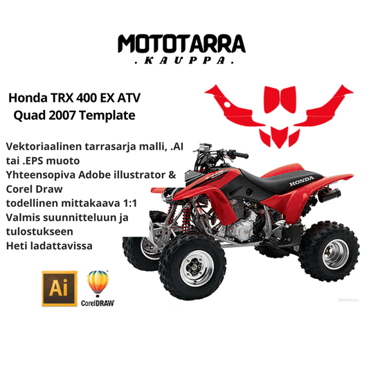 Honda TRX 400 EX ATV Quad 2007 Graphics Template