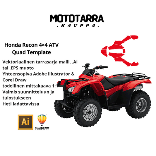 Honda Recon 4×4 ATV Quad Graphics Template