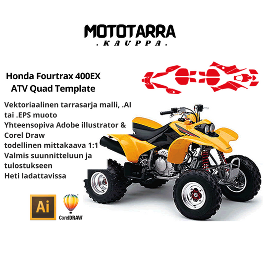 Honda Fourtrax 400EX ATV Quad Graphics Template