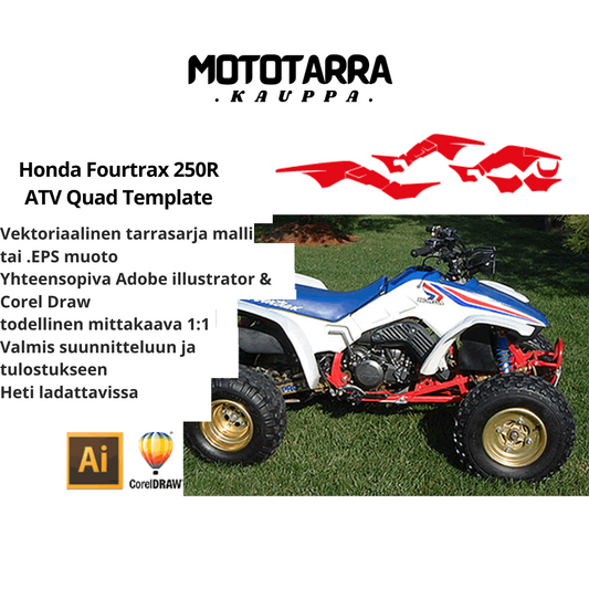 Honda Fourtrax 250R ATV Quad Graphics Template