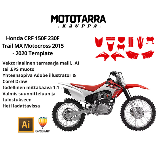 Honda CRF 150F 230F Trail MX Motocross 2015 2016 2017 2018 2019 2020 Graphics Template