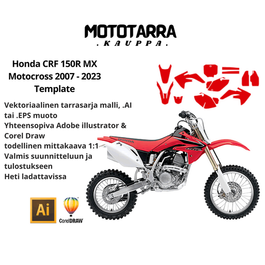 Honda CRF 150R MX Motocross 2007 2008 2009 2010 2011 2012 2013 2014 2015 2016 2017 2018 2019 2020 2021 2022 2023 Graphics Template