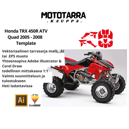 Honda TRX 450R ATV Quad 2005 2006 2007 2008 Graphics Template