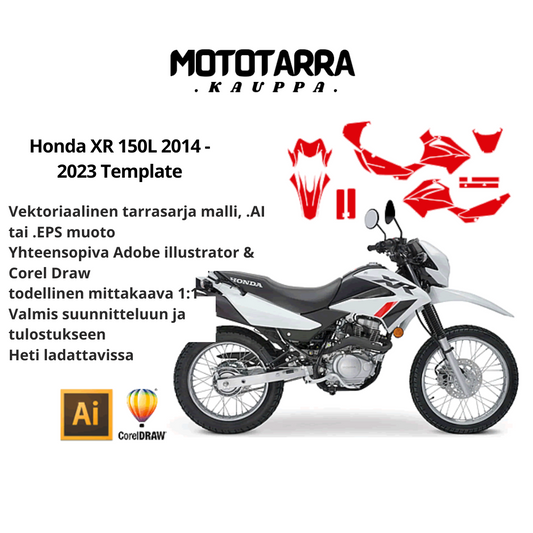 Honda XR 150L 2014 2015 2016 2017 2018 2019 2020 2021 2022 2023 Graphics Template