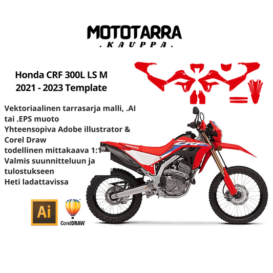 Honda CRF 300L LS M 2021 2022 2023 Graphics Template
