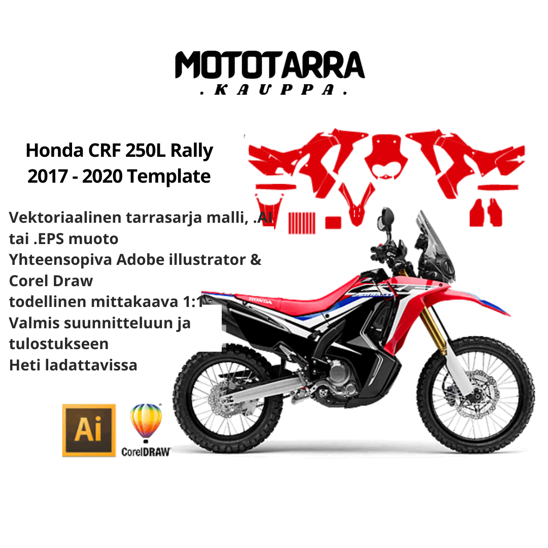 Honda CRF 250L Rally 2017 2018 2019 2020 Graphics Template