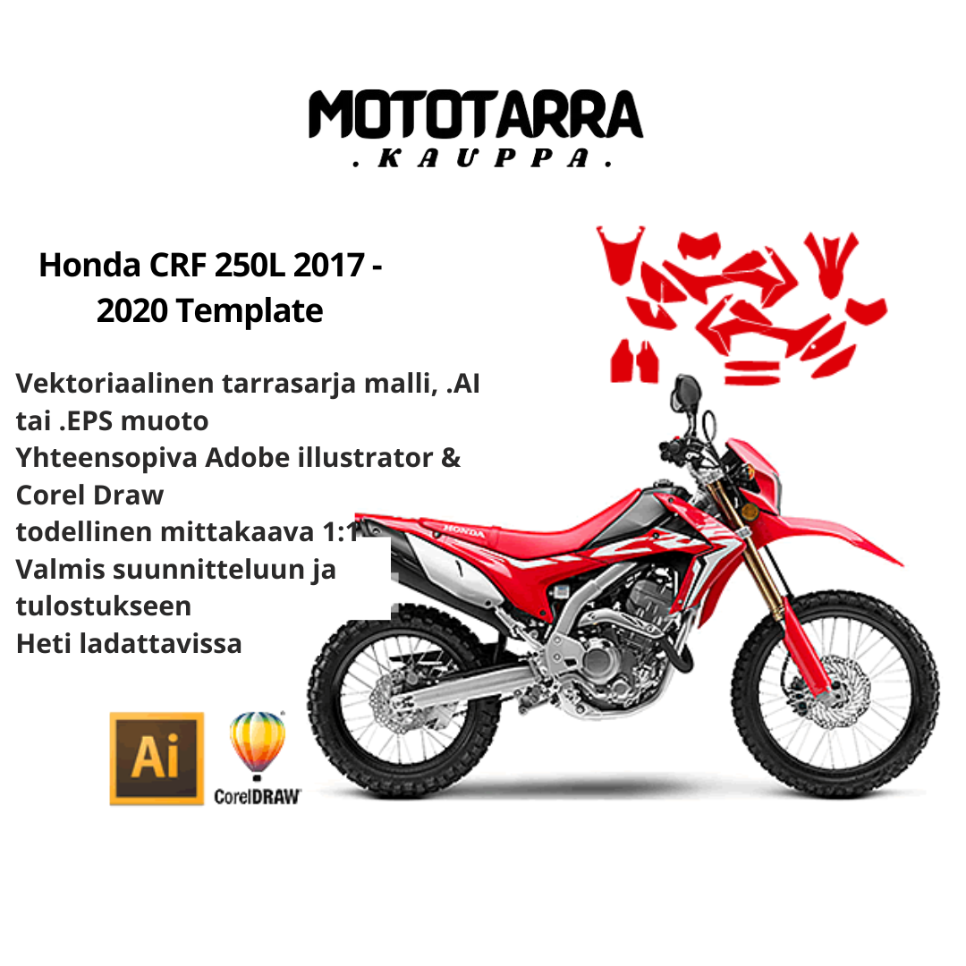 Honda CRF 250L 2017 2018 2019 2020 2020 Tarrasarja Template