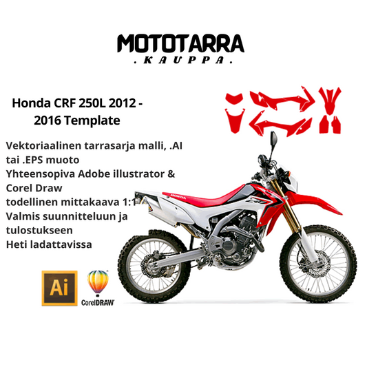 Honda CRF 250L 2012 2013 2014 2015 2016 Graphics Template