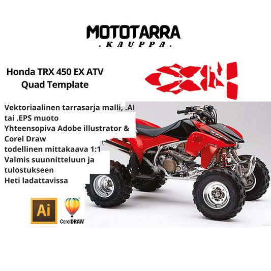 Honda TRX 450 EX ATV Quad Graphics Template