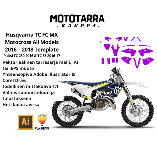 Husqvarna TC FC MX Motocross All Models 2016 2017 2018 Graphics Template