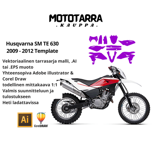Husqvarna SM TE 630 2009 2010 2011 2012 Graphics Template
