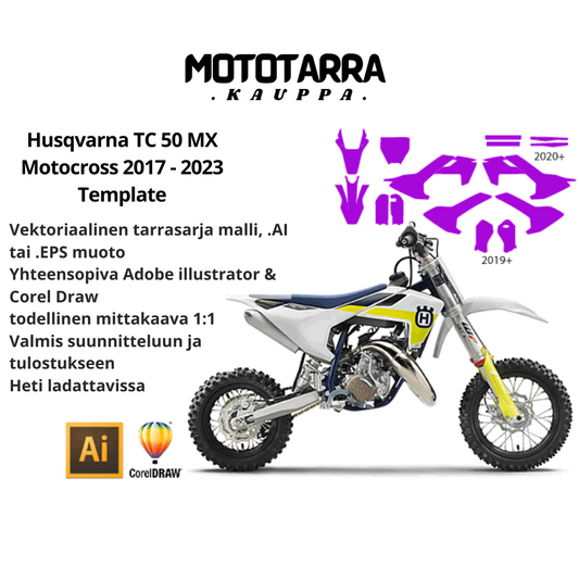 Husqvarna TC 50 MX Motocross 2017 2018 2019 2020 2021 2022 2023 Graphics Template