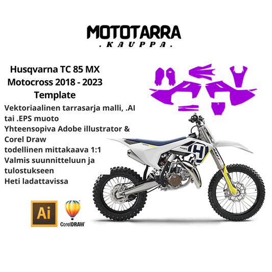 Husqvarna TC 85 MX Motocross 2018 2019 2020 2021 2022 2023 Graphics Template