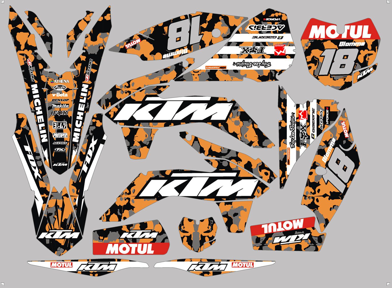 KTM EXC / EXC-F 2014-2016 Camouflage Tarrasarja 